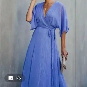 Long maxi wrap dress